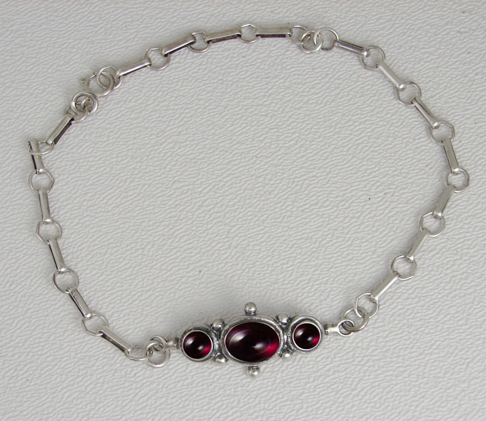 Sterling Silver Victorian Bracelet With Garnet